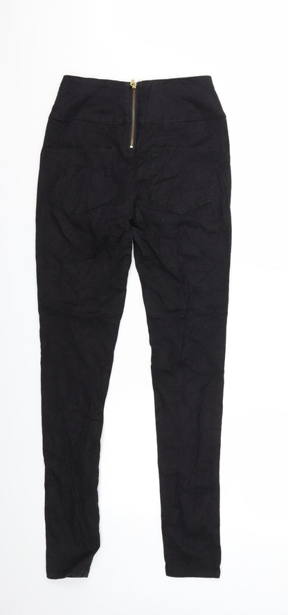 Pieces Womens Black Floral Denim Skinny Jeans Size M L31 in