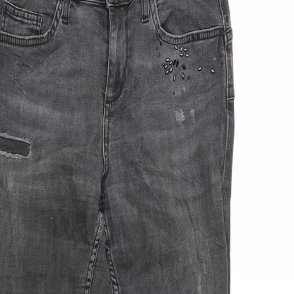 Womens UK Size 28 in Preworn Regular Fit Skinny Grey Jeans