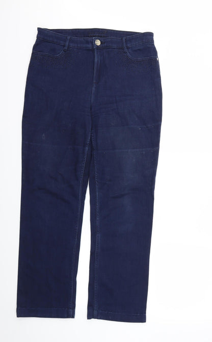 Per Una Womens Blue  Denim Straight Jeans Size 32 in L27 in