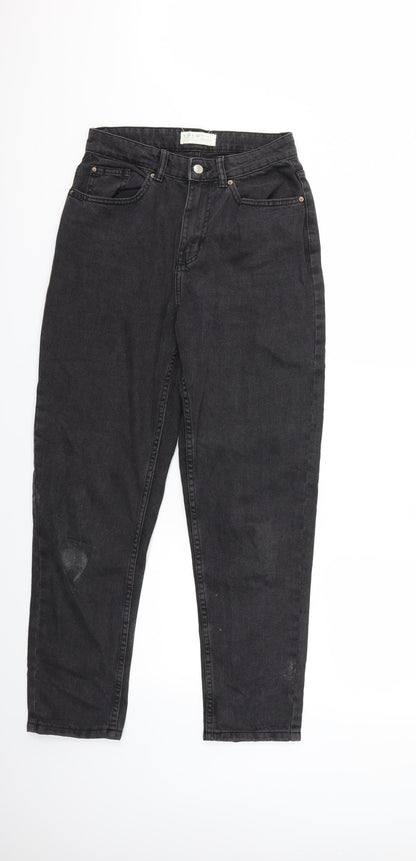 Denim & Co. Womens Black  Denim Mom Jeans Size 8 L30 in