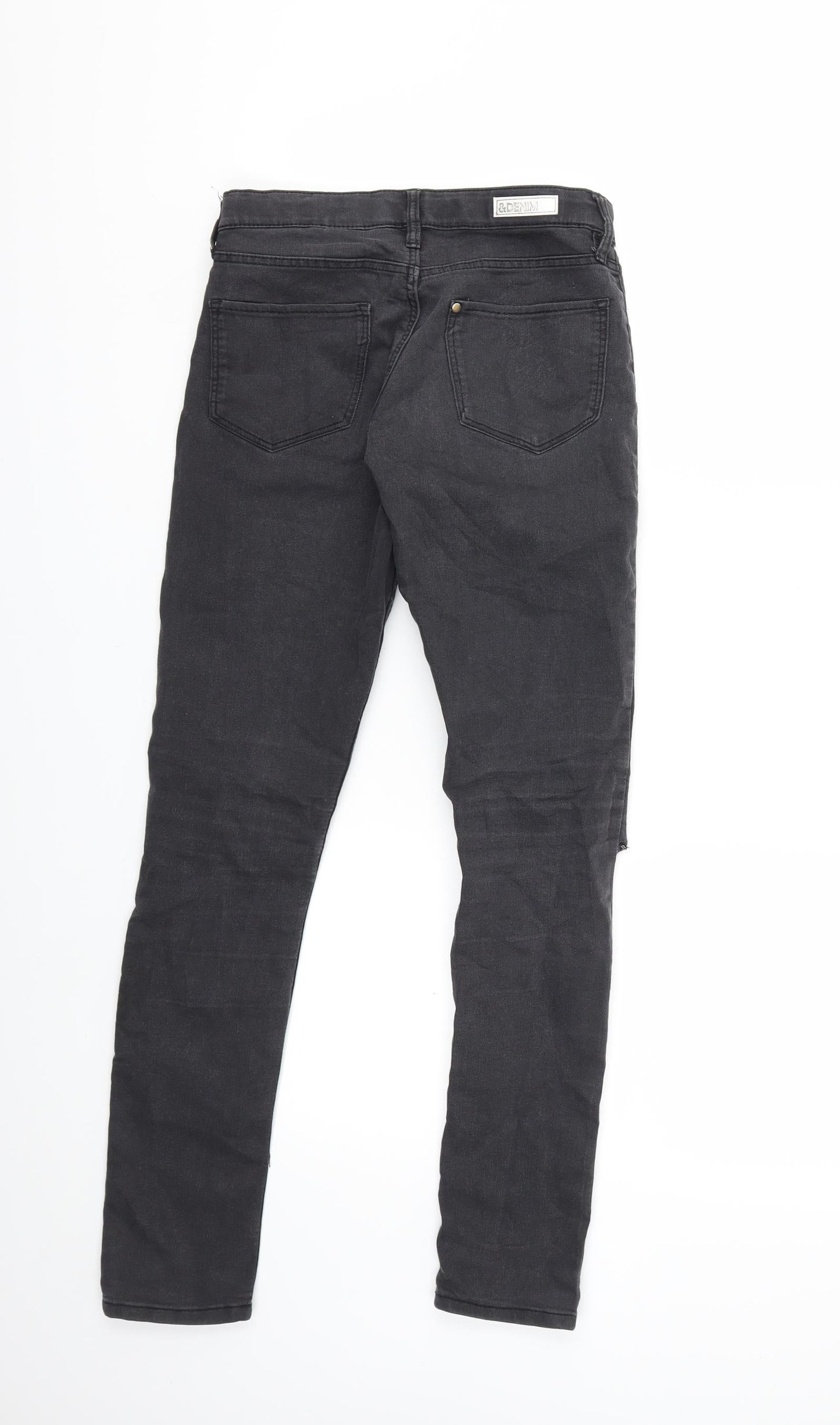 Preworn Girls Grey  Denim Skinny Jeans Size 11-12 Years