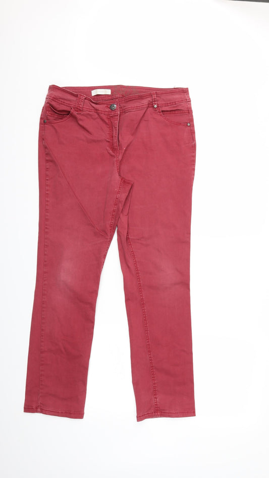 BHS Womens Red  Denim Skinny Jeans Size 16 L29 in