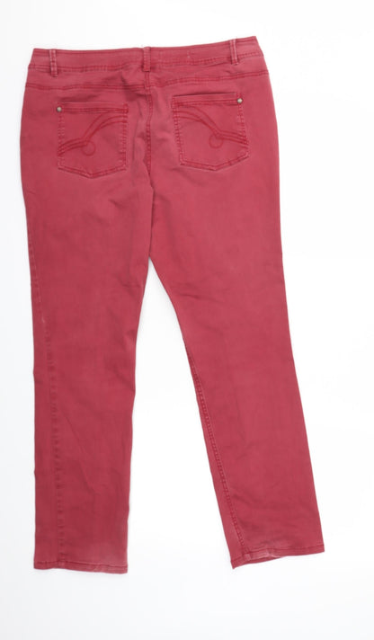 BHS Womens Red  Denim Skinny Jeans Size 16 L29 in