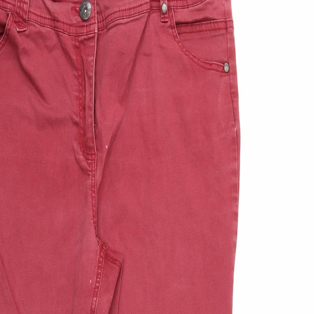 BHS Womens Red  Denim Skinny Jeans Size 16 L29 in