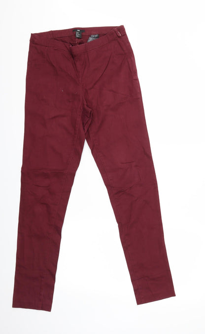 Womens UK Size 10 H&M Regular Fit Skinny Red Jeans