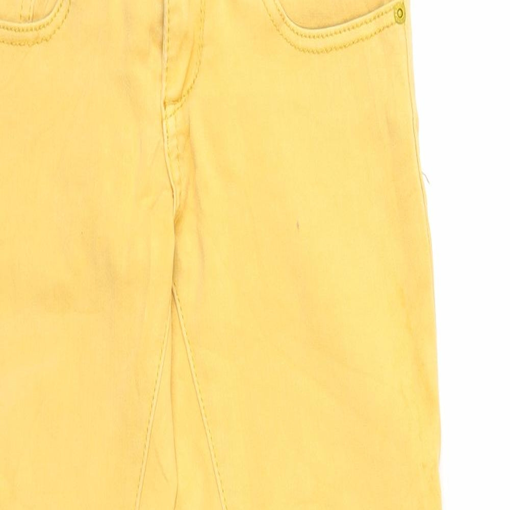 Womens UK Size XS Preworn Regular Fit Skinny Yellow Jeans