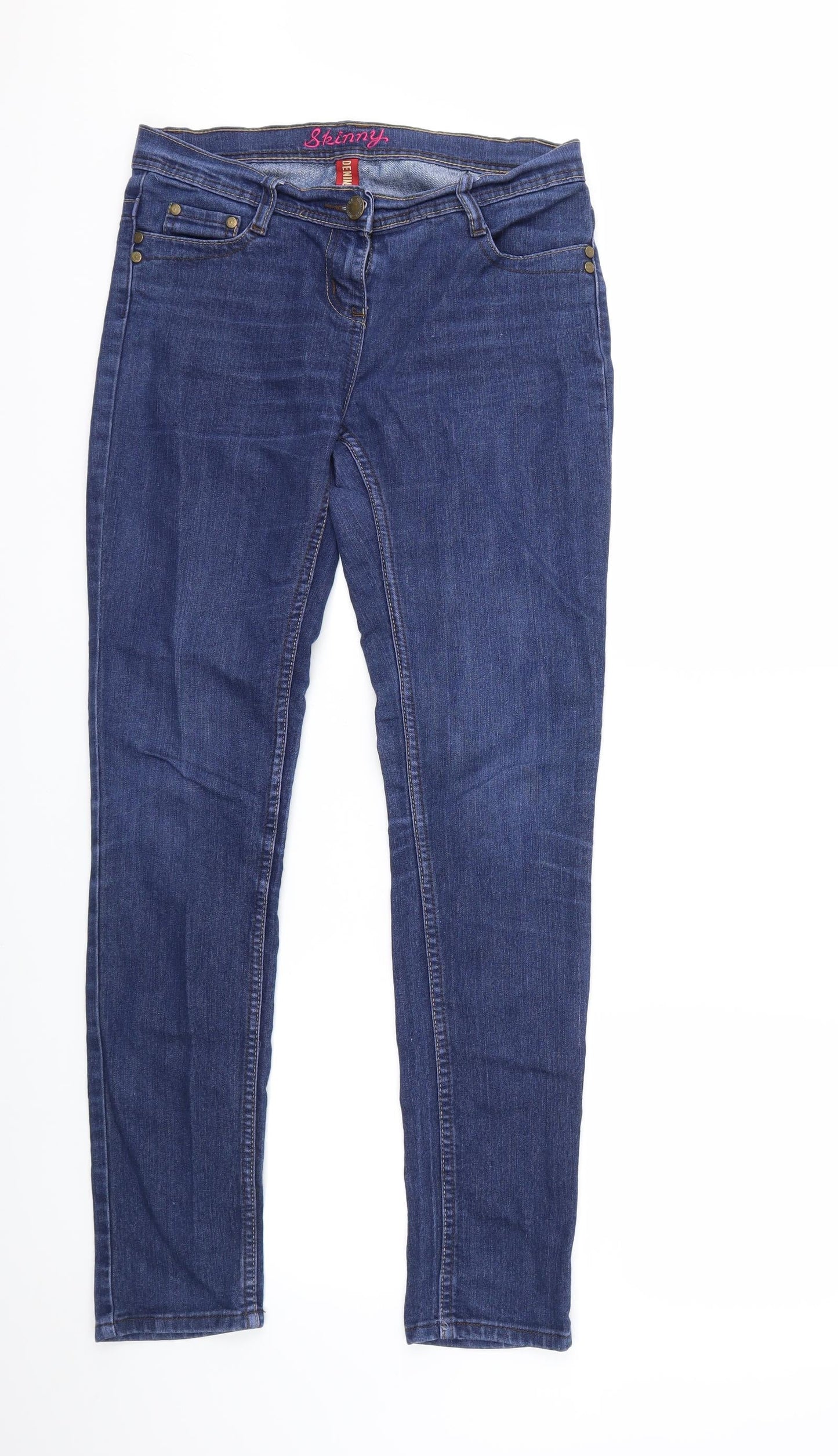 Denim & Co. Womens Blue  Denim Skinny Jeans Size 10 L30 in