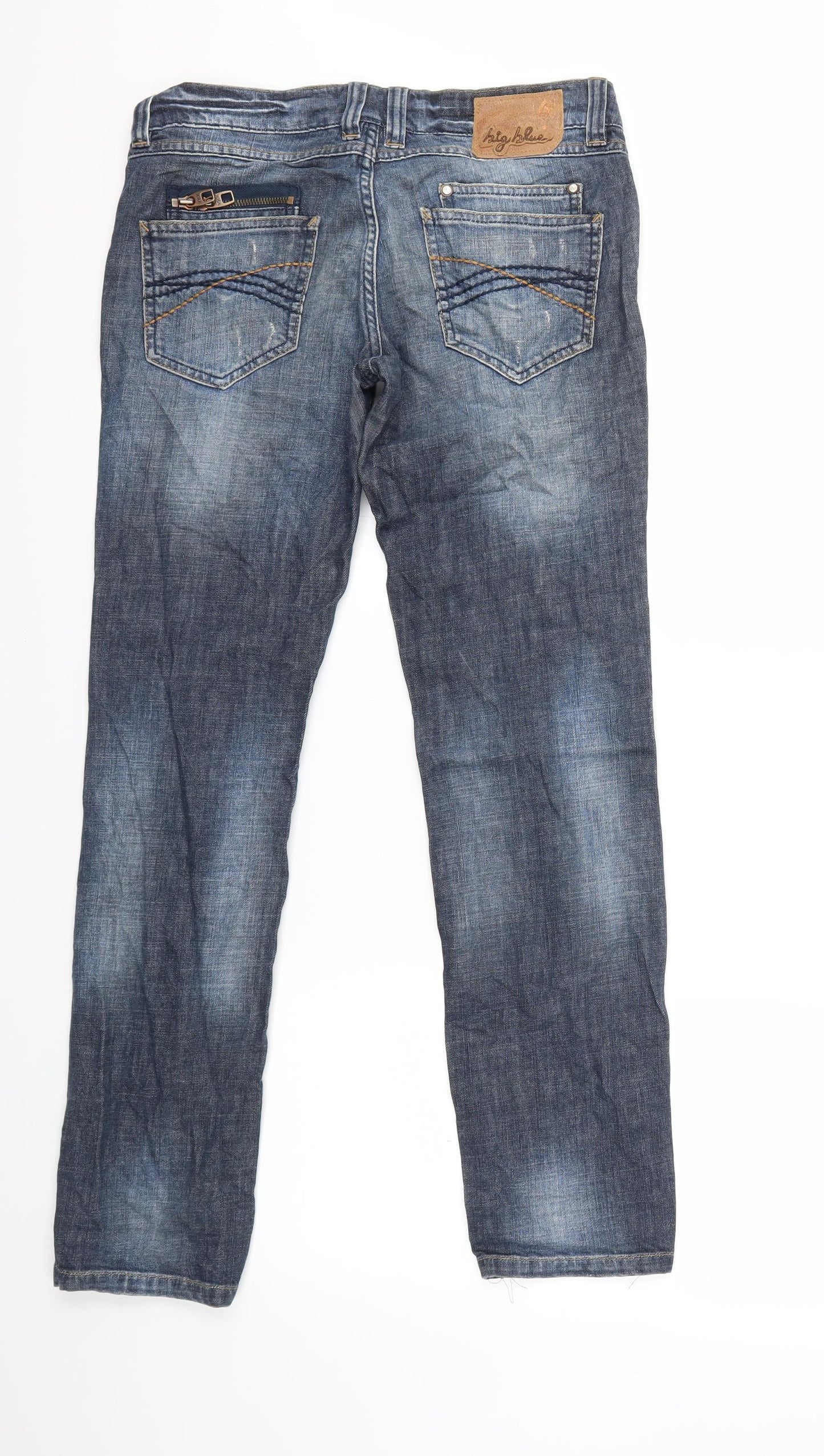big blue Womens Blue  Denim Straight Jeans Size 28 in L30 in