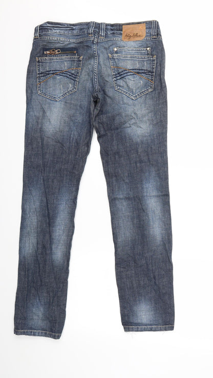 big blue Womens Blue  Denim Straight Jeans Size 28 in L30 in