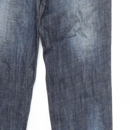 big blue Womens Blue  Denim Straight Jeans Size 28 in L30 in