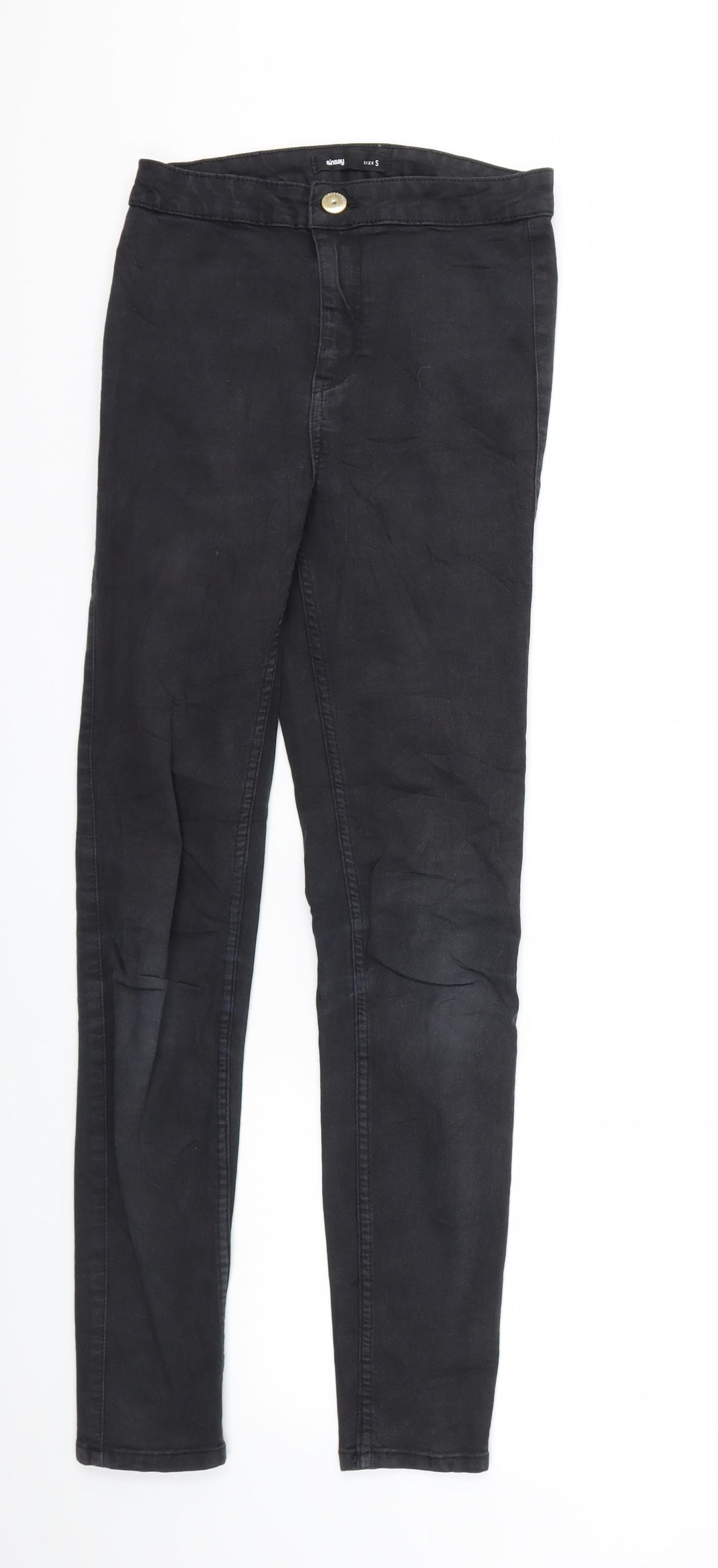 Womens UK Size S Sinsay Regular Fit Skinny Black Jeans
