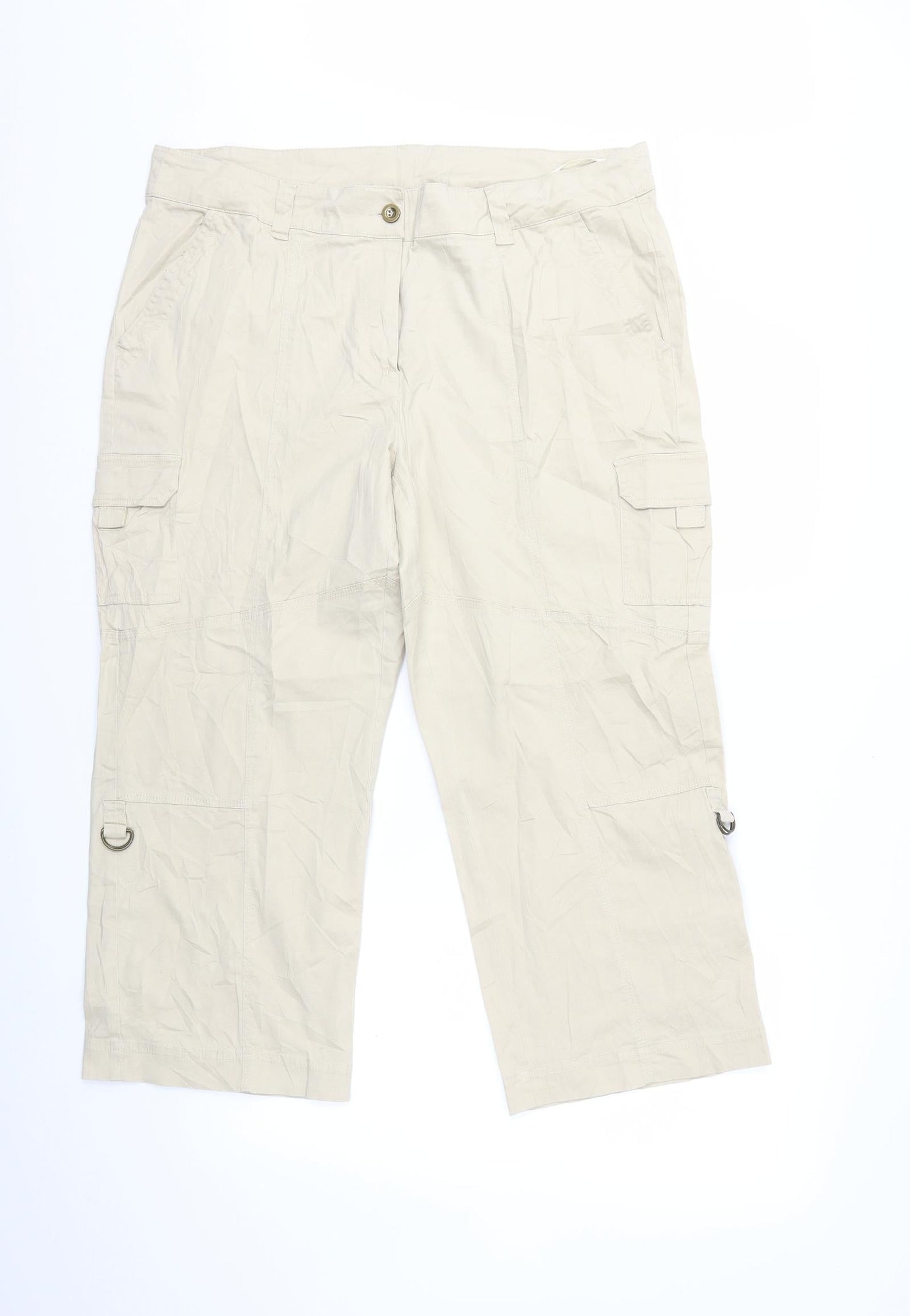 Womens UK Size 39 in Preworn Regular Fit Cargo Beige Trousers