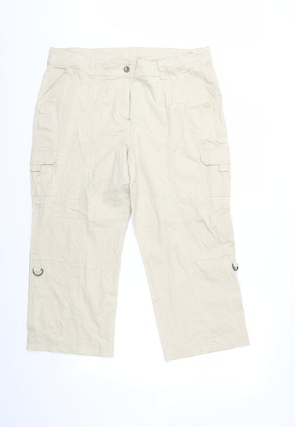 Womens UK Size 39 in Preworn Regular Fit Cargo Beige Trousers