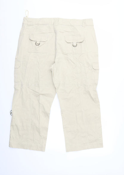 Womens UK Size 39 in Preworn Regular Fit Cargo Beige Trousers