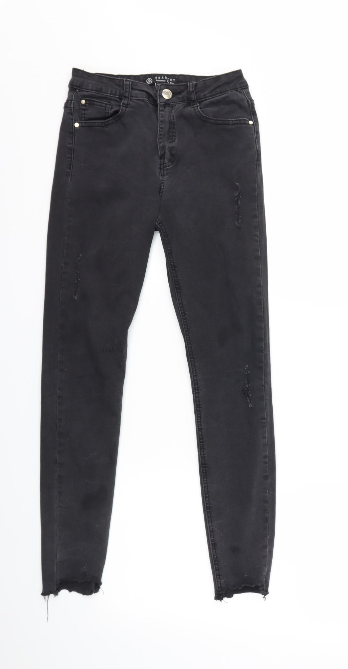 Missguided Womens Black  Denim Skinny Jeans Size 8 L26 in