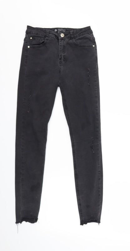 Missguided Womens Black  Denim Skinny Jeans Size 8 L26 in