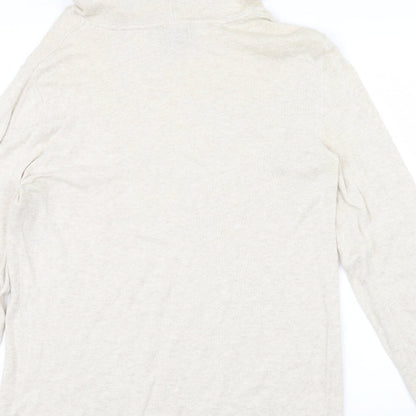 H&M Womens Beige   Pullover Hoodie Size M  - hood an tie cord