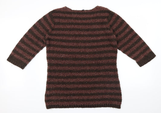 Store twenty one Womens Brown Striped  Pullover Jumper Size XL