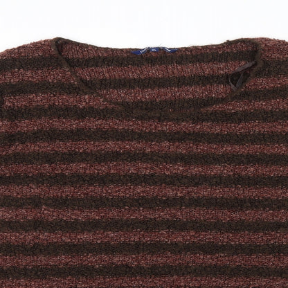 Store Twenty One Womens Brown Striped Pullover Jumper Size XL