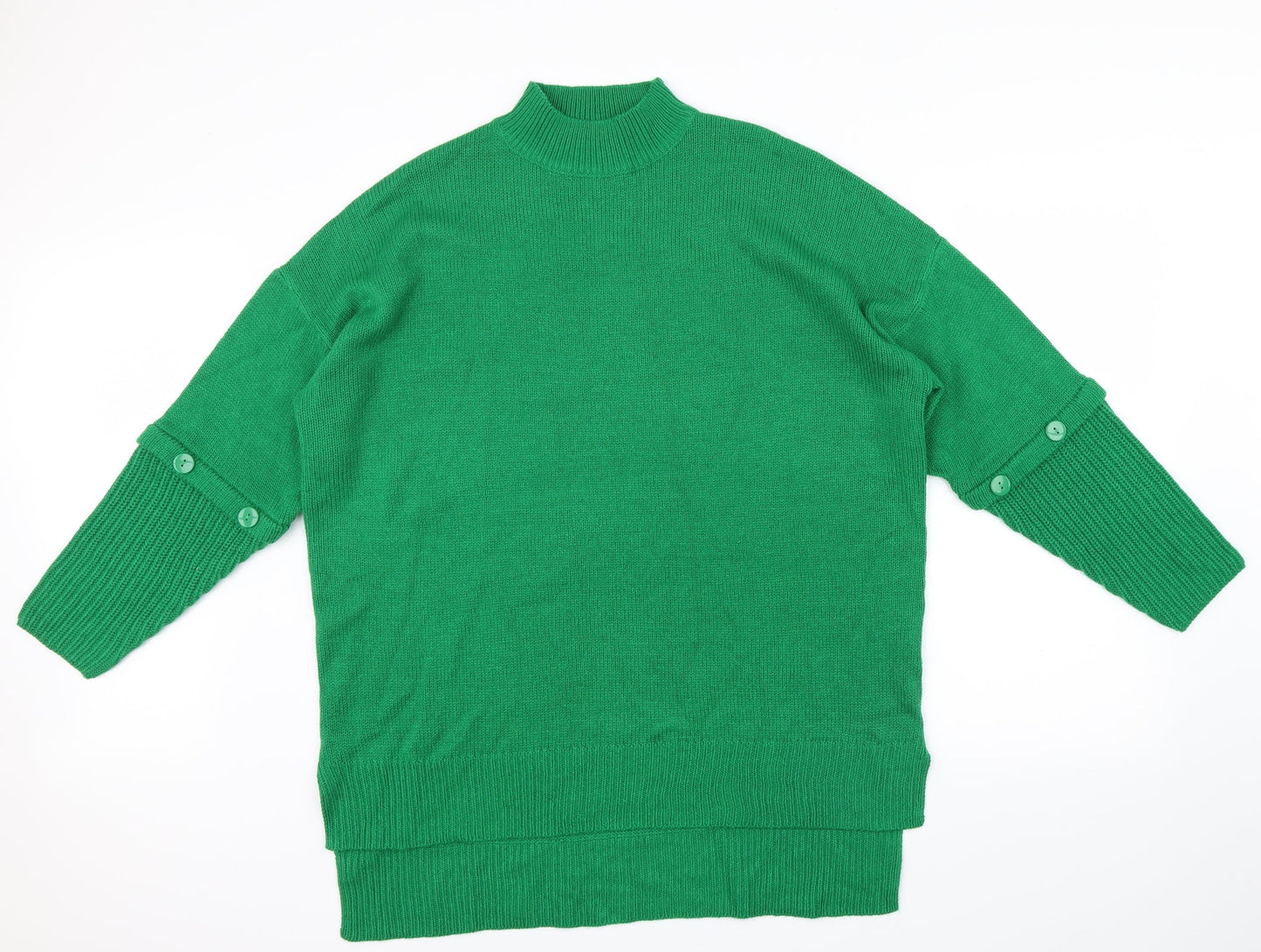 jdwilliams Womens Green   Pullover Jumper Size L  - button detail on arms