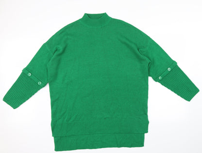jdwilliams Womens Green   Pullover Jumper Size L  - button detail on arms