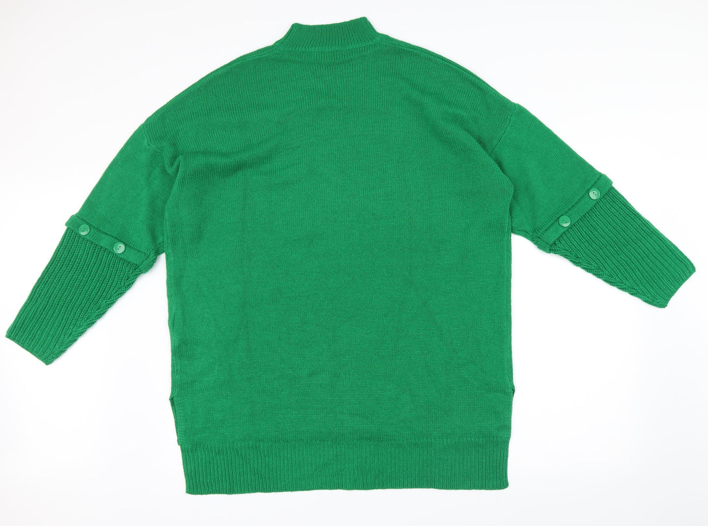 jdwilliams Womens Green   Pullover Jumper Size L  - button detail on arms