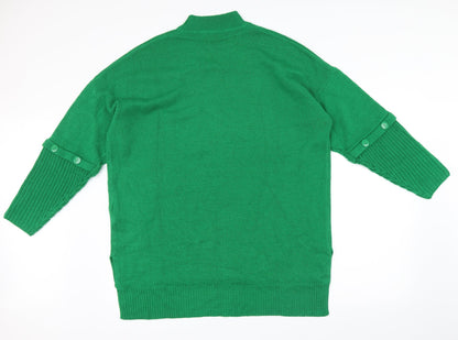 jdwilliams Womens Green   Pullover Jumper Size L  - button detail on arms