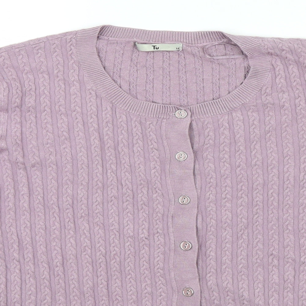 Tu Womens Purple   Cape Jumper Size 16