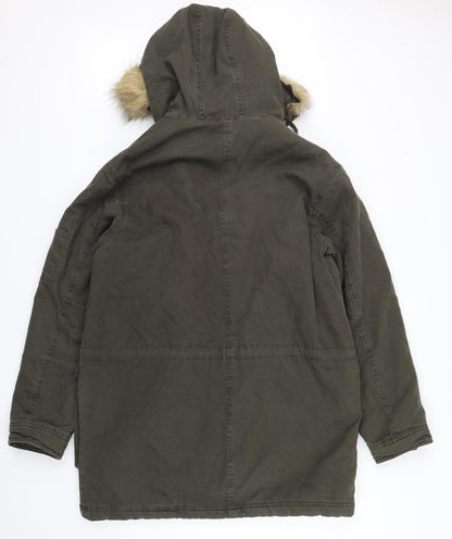 Womens UK Size M H&M Green Overcoat
