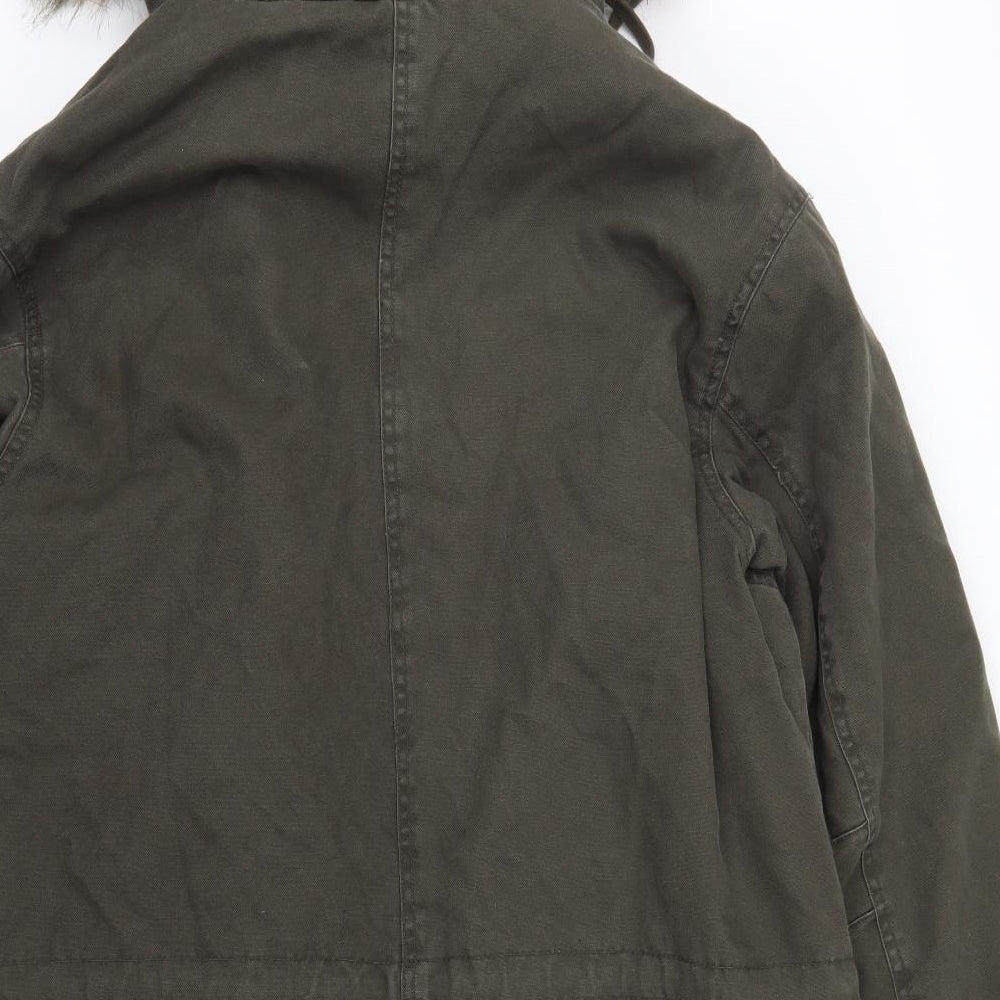 Womens UK Size M H&M Green Overcoat