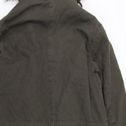 Womens UK Size M H&M Green Overcoat