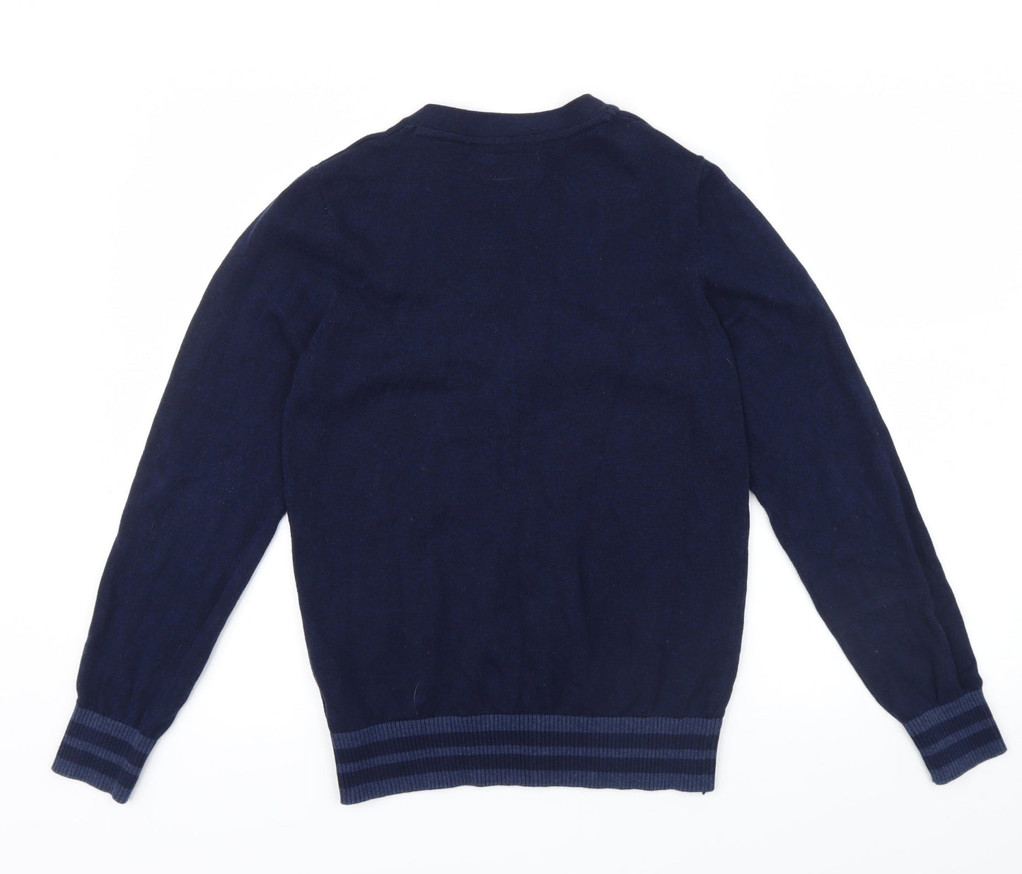 NEXT Girls Blue Colourblock  Cardigan Jumper Size 10-11 Years