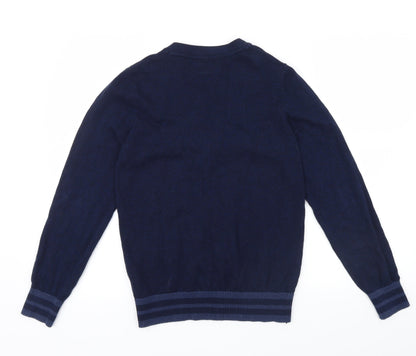 NEXT Girls Blue Colourblock  Cardigan Jumper Size 10-11 Years