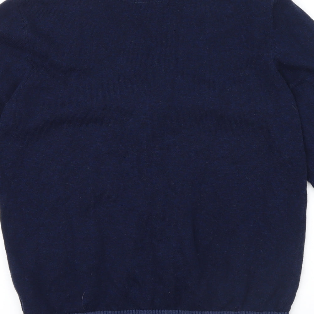 NEXT Girls Blue Colourblock  Cardigan Jumper Size 10-11 Years