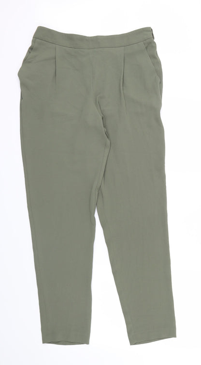 Womens UK Size 12 M&Co Regular Fit  Green Trousers