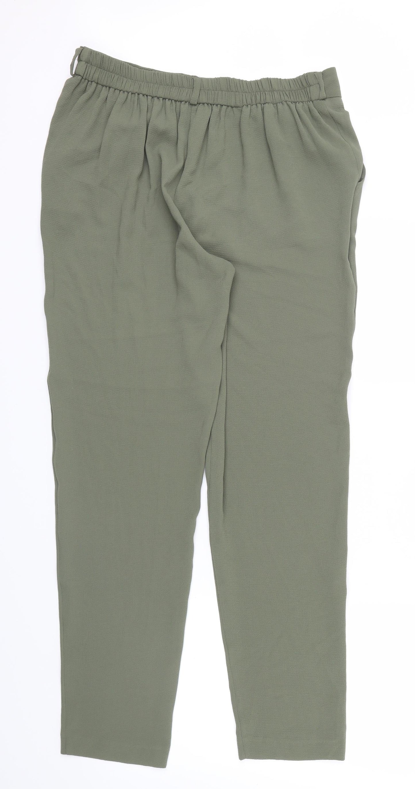 Womens UK Size 12 M&Co Regular Fit  Green Trousers