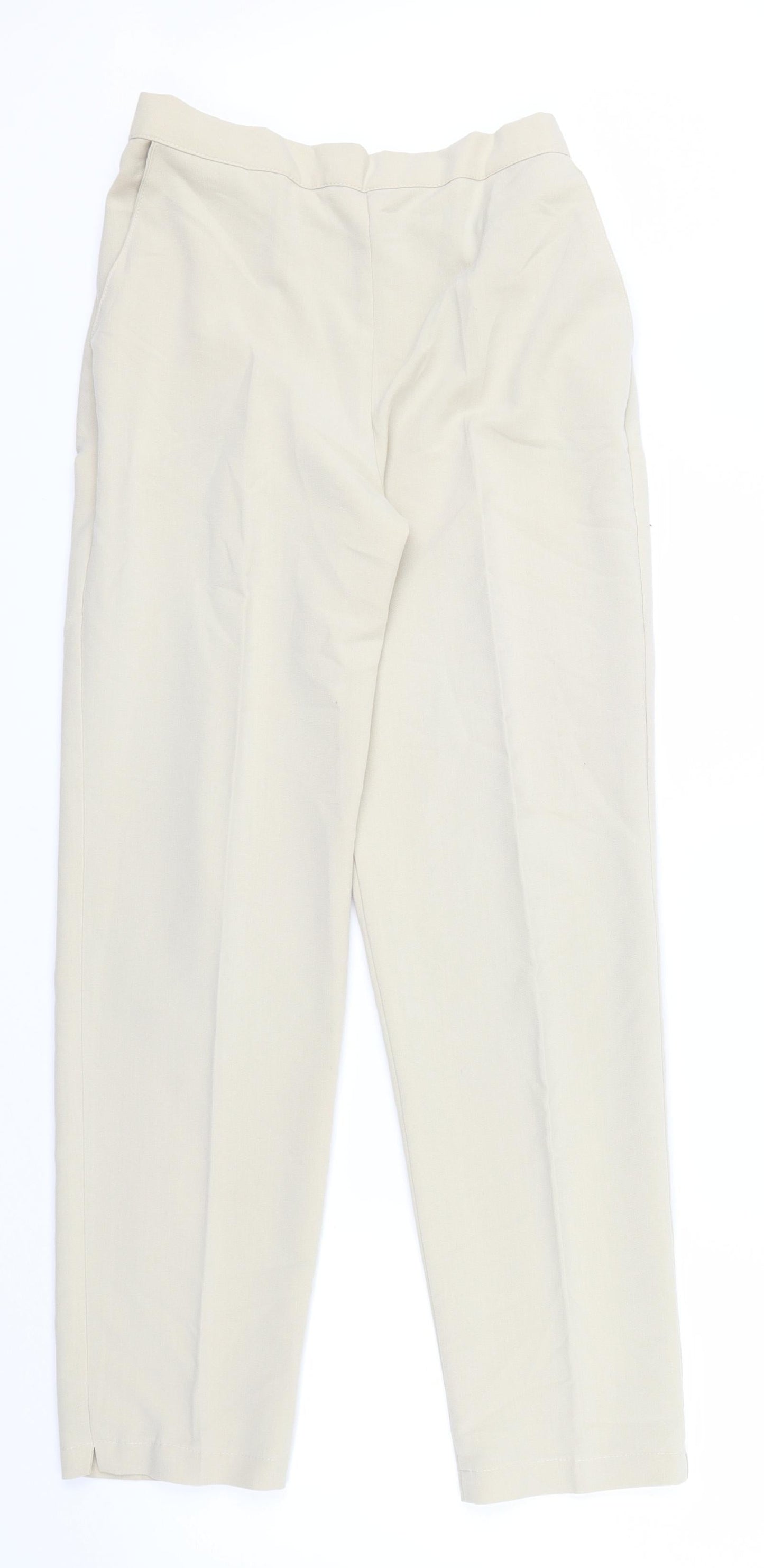 Womens UK Size 10 Preworn Regular Fit  Beige Trousers