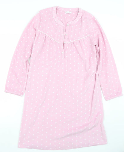 Marks and Spencer Womens Pink Polka Dot  Top Nightshirt Size 8