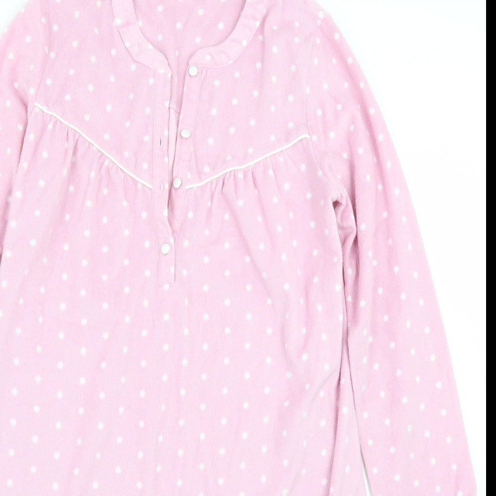 Marks and Spencer Womens Pink Polka Dot  Top Nightshirt Size 8