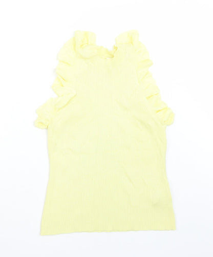 Womens UK Size M H&M Yellow Basic T-Shirt