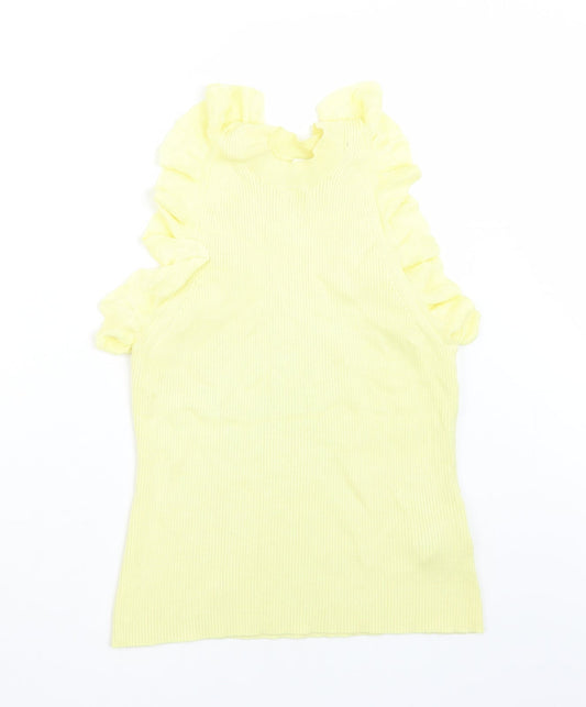 Womens UK Size M H&M Yellow Basic T-Shirt