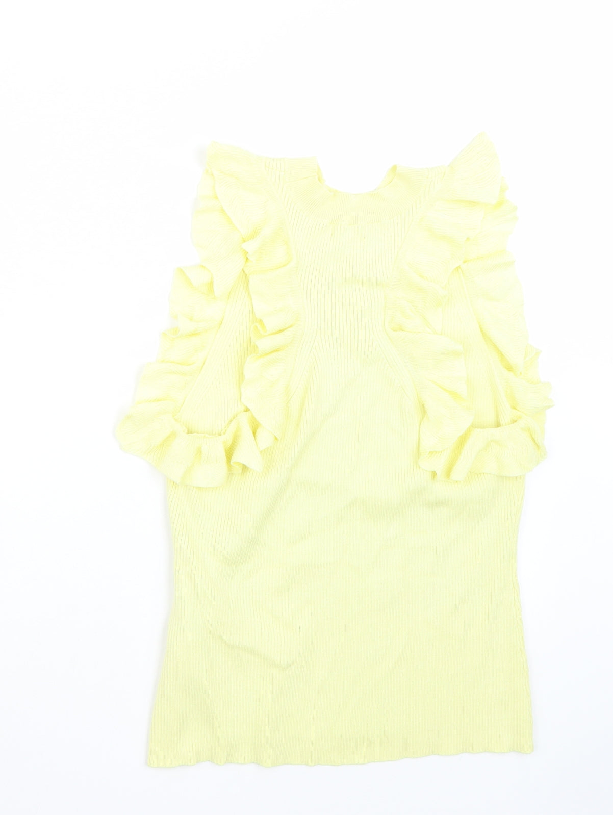 Womens UK Size M H&M Yellow Basic T-Shirt