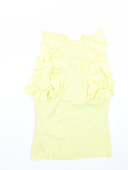 Womens UK Size M H&M Yellow Basic T-Shirt
