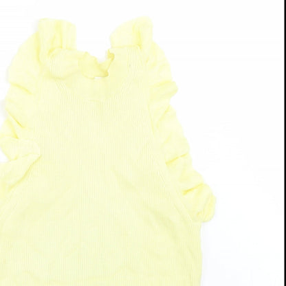 Womens UK Size M H&M Yellow Basic T-Shirt