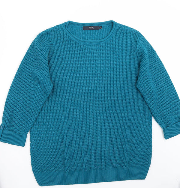 Isle Womens Blue   Pullover Jumper Size L
