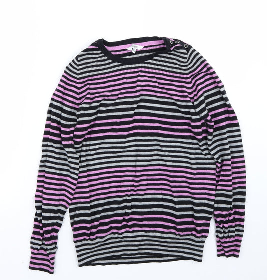 pep& co Womens Black Striped  Pullover Jumper Size 14
