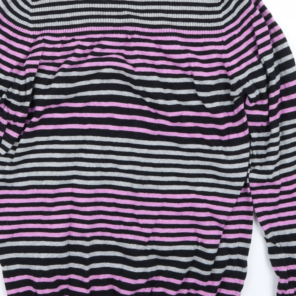 Pep&Co Womens Black Striped  Pullover Jumper Size 14