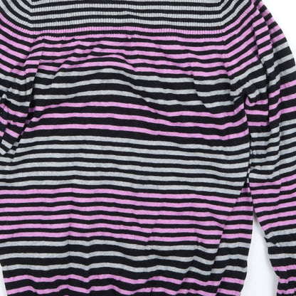 Pep&Co Womens Black Striped  Pullover Jumper Size 14