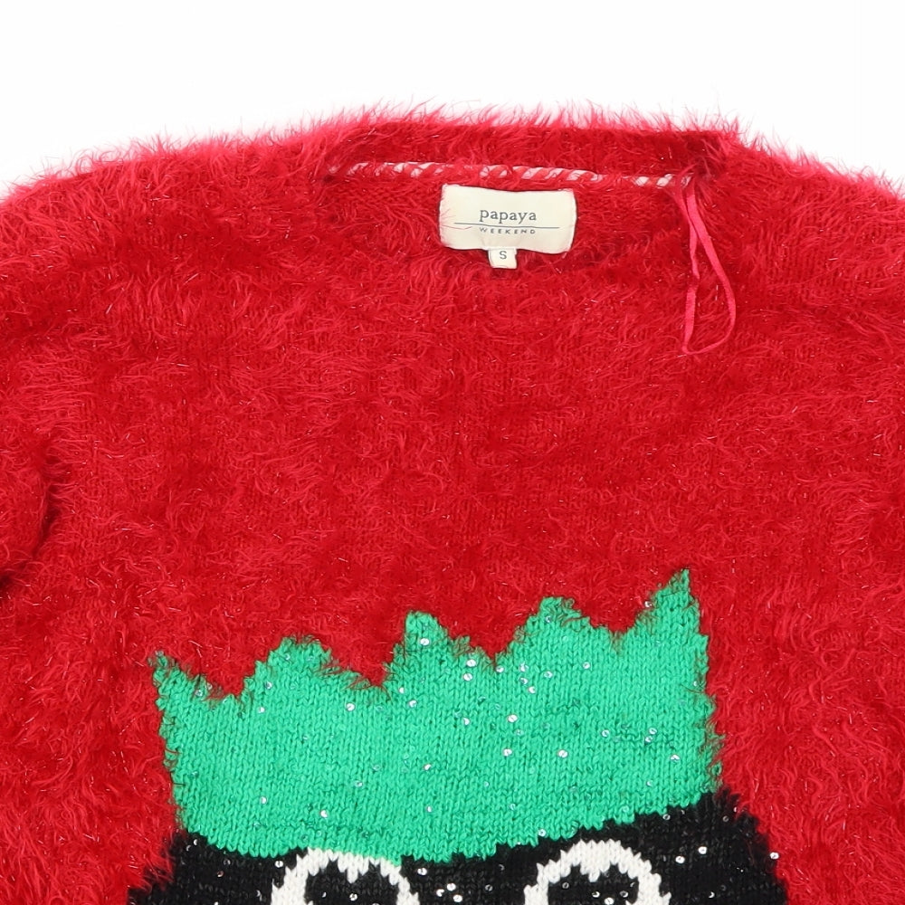 Papaya Womens Red   Pullover Jumper Size S  - Christams