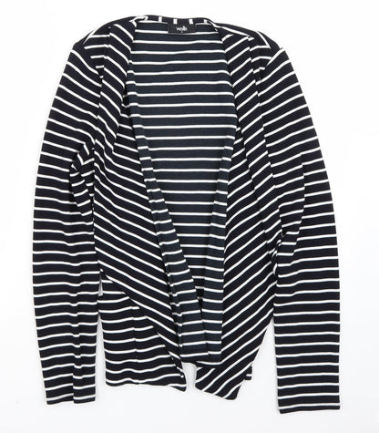 Wallis Womens White Striped  Cardigan Jumper Size S